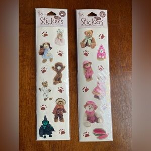 Boyds Bear Wizard of Oz / Summer themed Teddy Bear Sticker Set